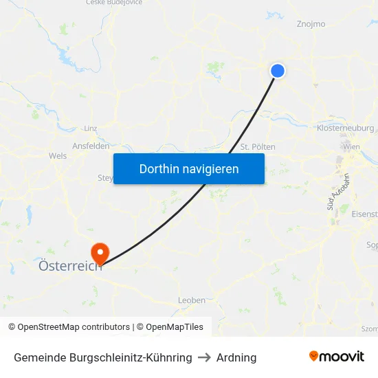 Gemeinde Burgschleinitz-Kühnring to Ardning map
