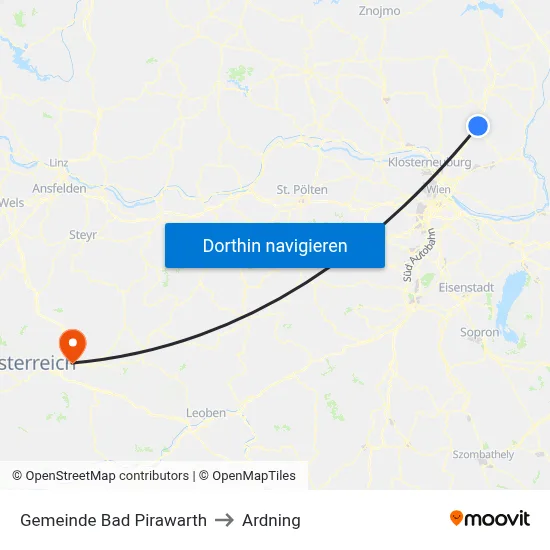 Gemeinde Bad Pirawarth to Ardning map