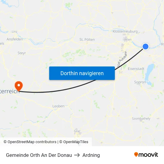 Gemeinde Orth An Der Donau to Ardning map