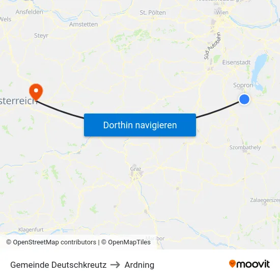 Gemeinde Deutschkreutz to Ardning map