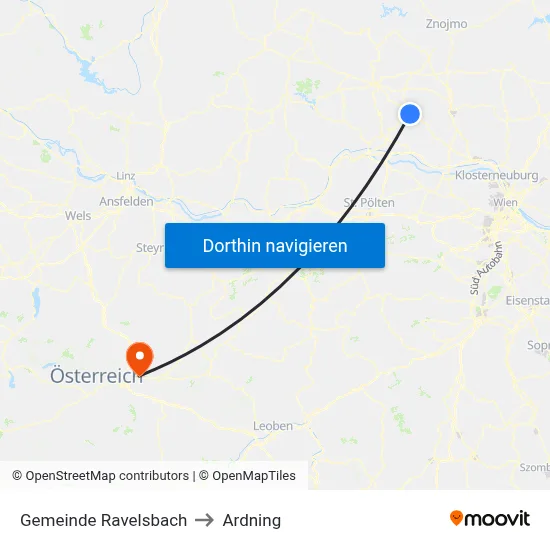 Gemeinde Ravelsbach to Ardning map