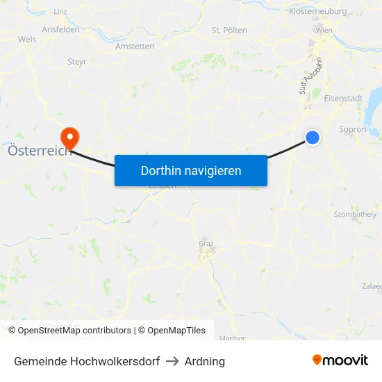 Gemeinde Hochwolkersdorf to Ardning map