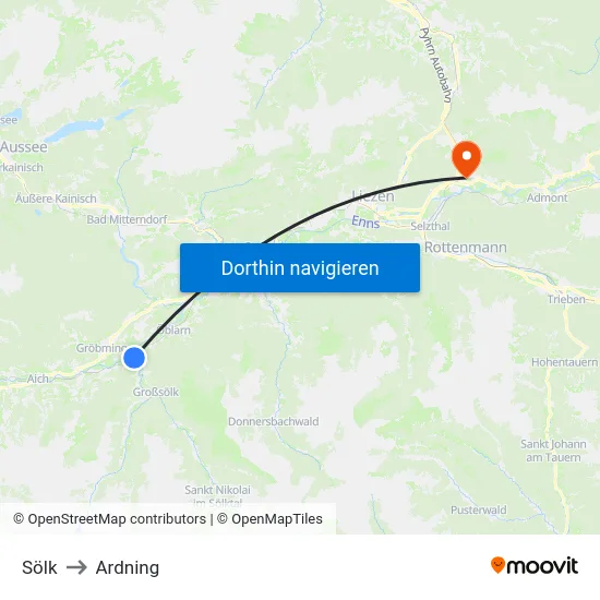 Sölk to Ardning map
