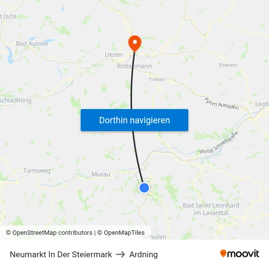 Neumarkt In Der Steiermark to Ardning map