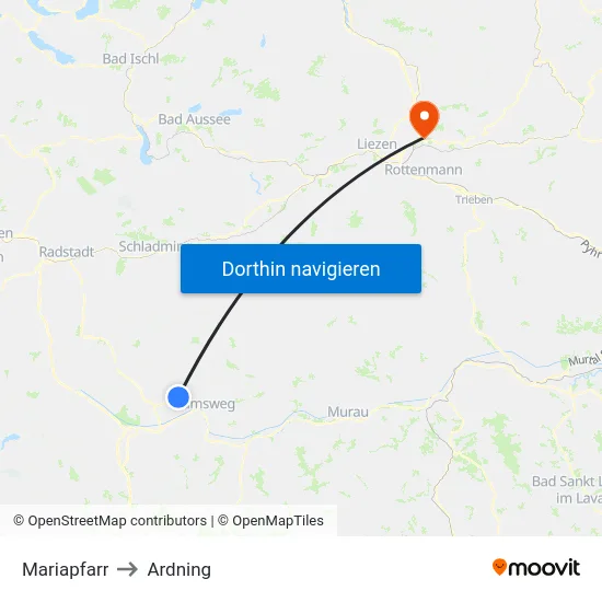 Mariapfarr to Ardning map
