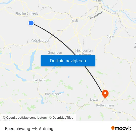 Eberschwang to Ardning map