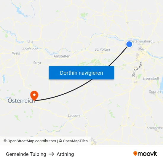 Gemeinde Tulbing to Ardning map