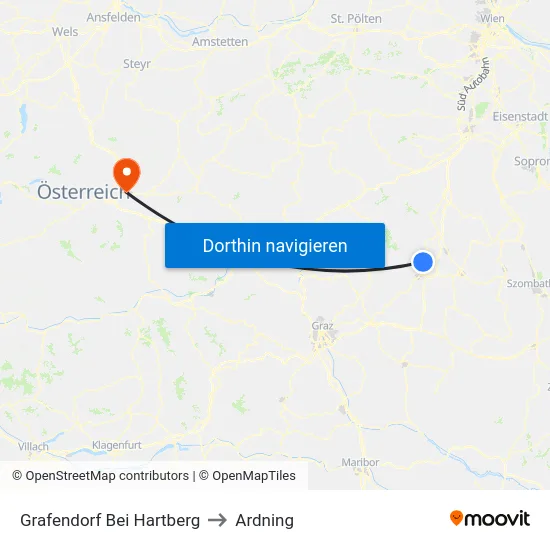 Grafendorf Bei Hartberg to Ardning map