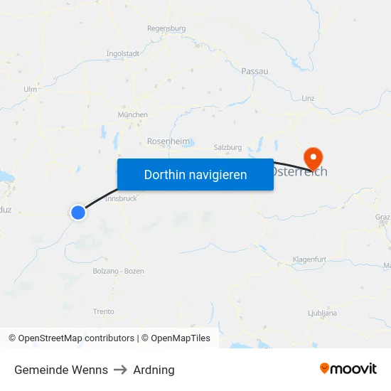 Gemeinde Wenns to Ardning map