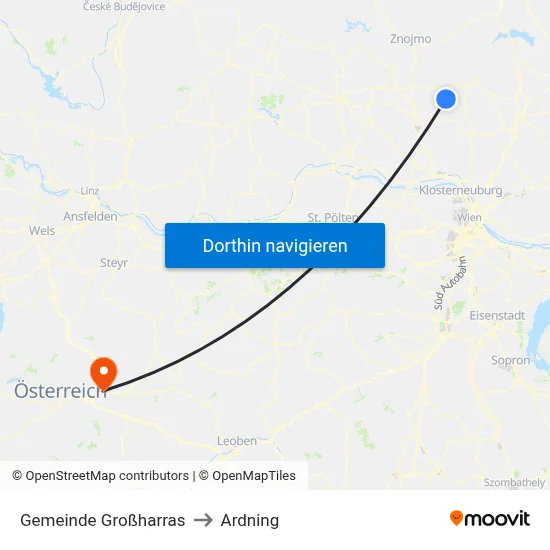 Gemeinde Großharras to Ardning map