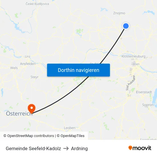 Gemeinde Seefeld-Kadolz to Ardning map