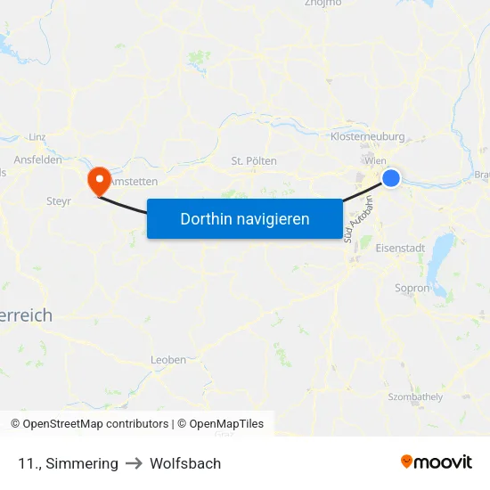 11., Simmering to Wolfsbach map