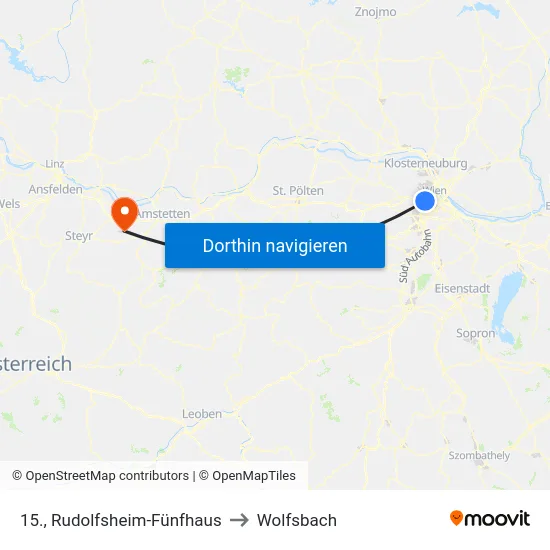 15., Rudolfsheim-Fünfhaus to Wolfsbach map