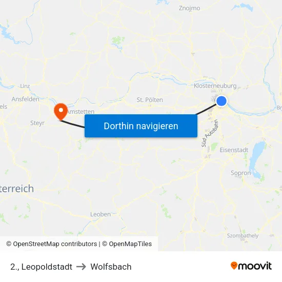 2., Leopoldstadt to Wolfsbach map