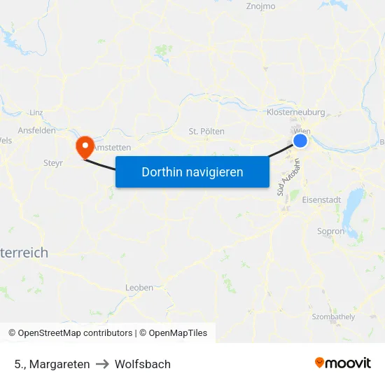 5., Margareten to Wolfsbach map