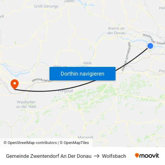 Gemeinde Zwentendorf An Der Donau to Wolfsbach map