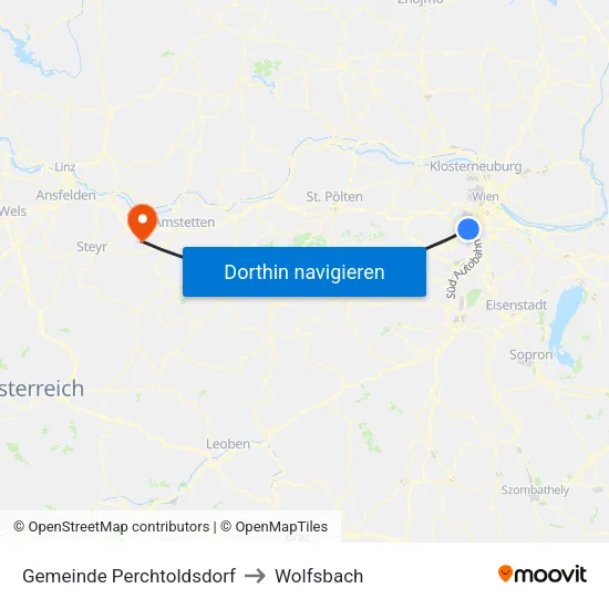 Gemeinde Perchtoldsdorf to Wolfsbach map