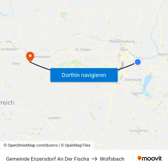 Gemeinde Enzersdorf An Der Fischa to Wolfsbach map