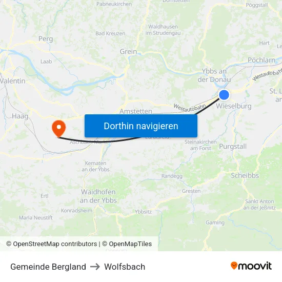 Gemeinde Bergland to Wolfsbach map