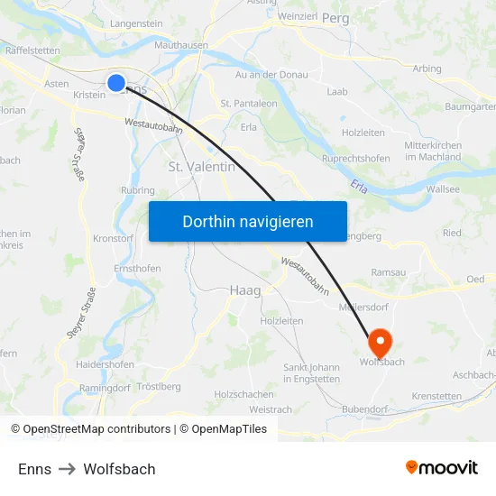 Enns to Wolfsbach map