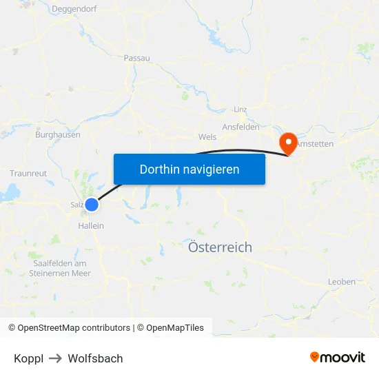 Koppl to Wolfsbach map