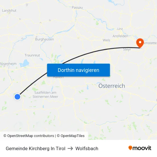 Gemeinde Kirchberg In Tirol to Wolfsbach map