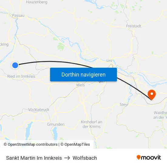 Sankt Martin Im Innkreis to Wolfsbach map