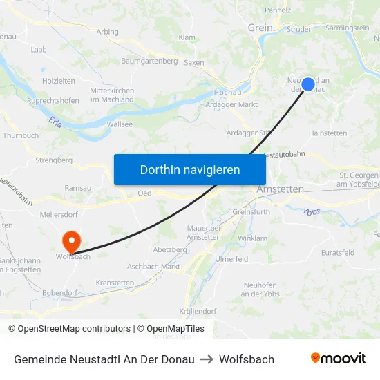 Gemeinde Neustadtl An Der Donau to Wolfsbach map