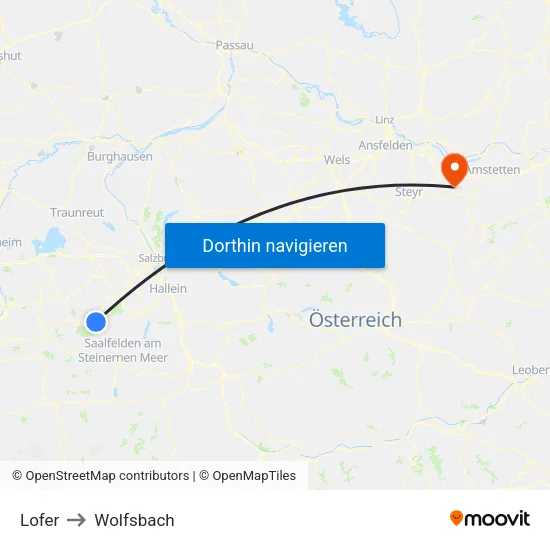 Lofer to Wolfsbach map