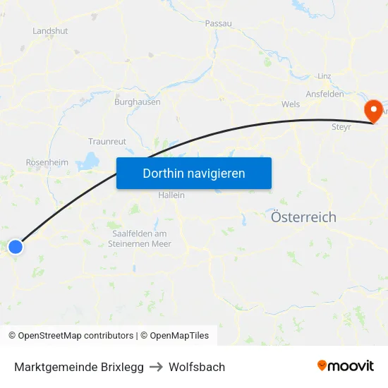 Marktgemeinde Brixlegg to Wolfsbach map