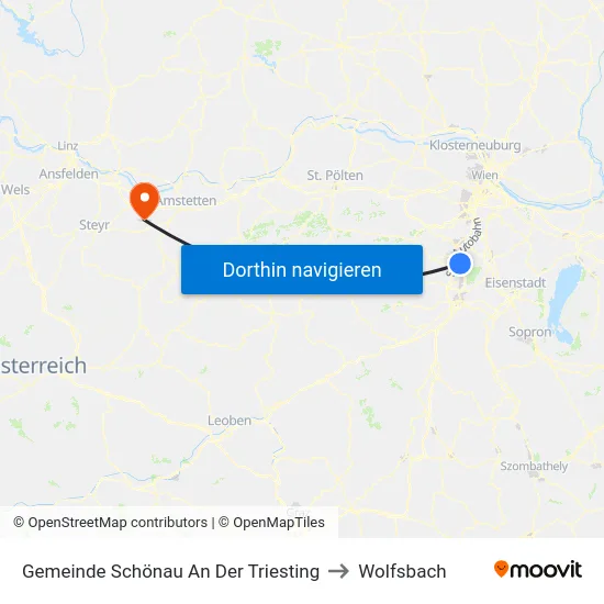 Gemeinde Schönau An Der Triesting to Wolfsbach map