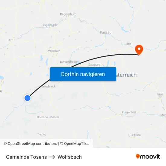 Gemeinde Tösens to Wolfsbach map
