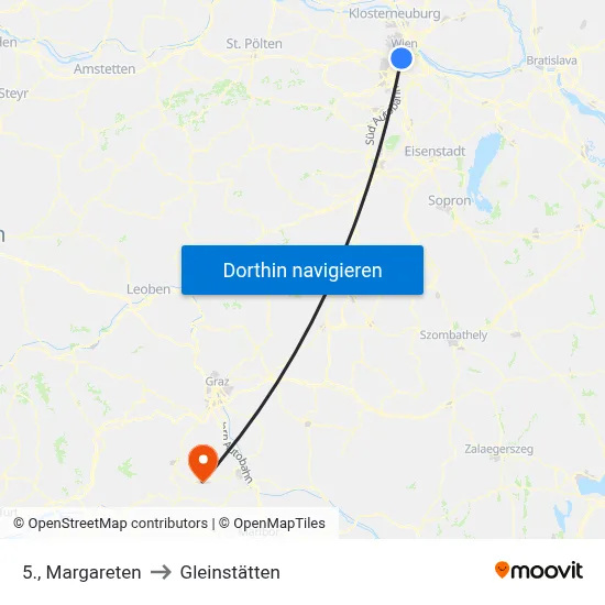 5., Margareten to Gleinstätten map