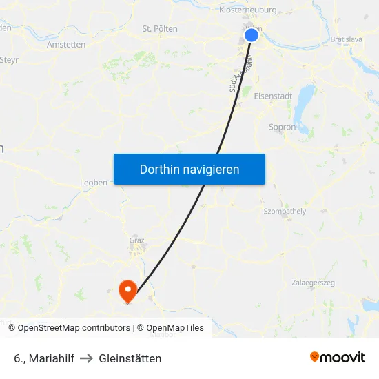 6., Mariahilf to Gleinstätten map