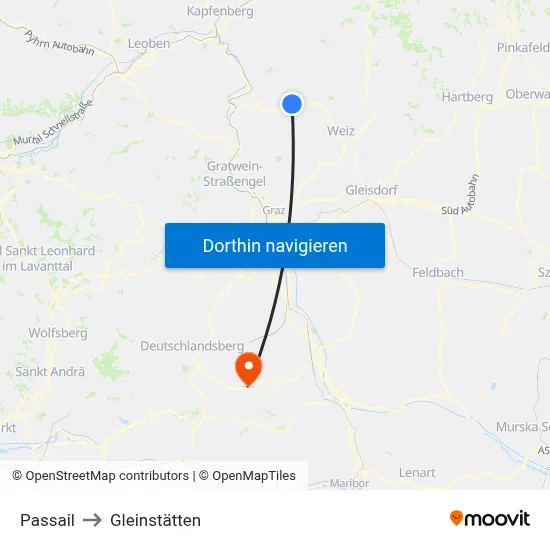 Passail to Gleinstätten map