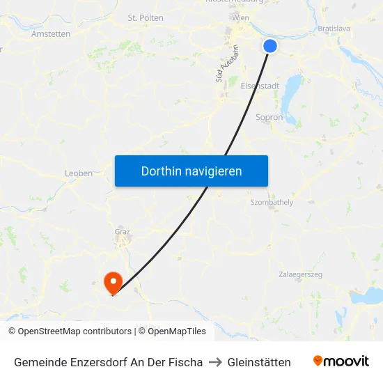 Gemeinde Enzersdorf An Der Fischa to Gleinstätten map