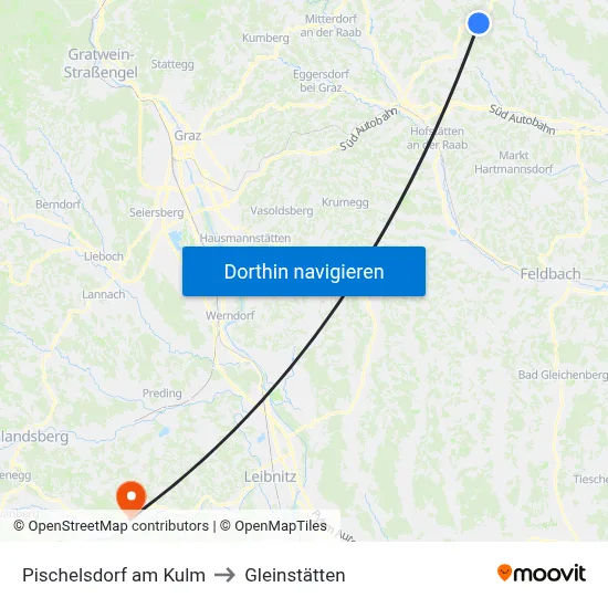 Pischelsdorf am Kulm to Gleinstätten map