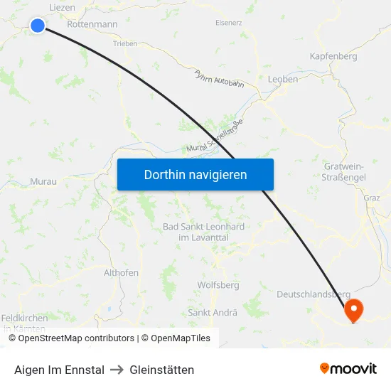 Aigen Im Ennstal to Gleinstätten map