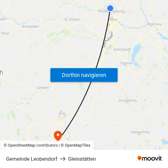 Gemeinde Leobendorf to Gleinstätten map