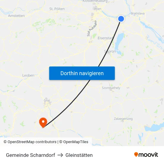 Gemeinde Scharndorf to Gleinstätten map