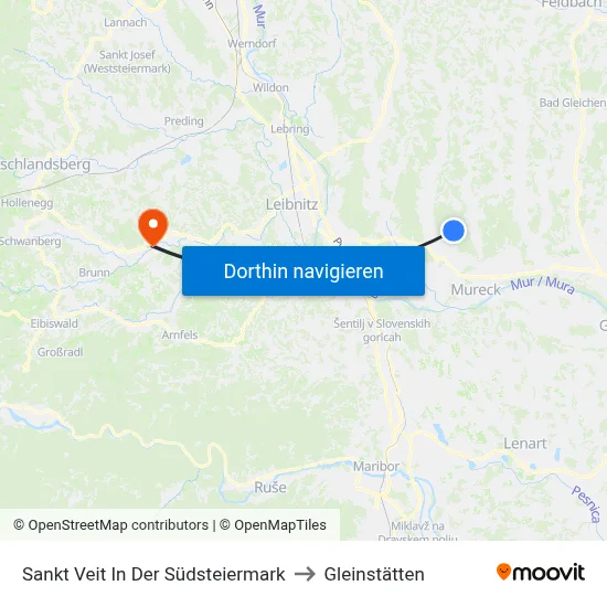 Sankt Veit In Der Südsteiermark to Gleinstätten map