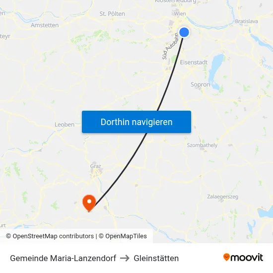 Gemeinde Maria-Lanzendorf to Gleinstätten map