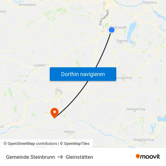 Gemeinde Steinbrunn to Gleinstätten map