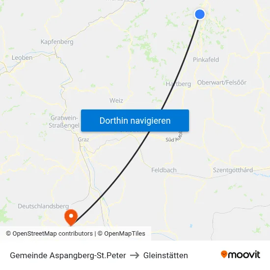 Gemeinde Aspangberg-St.Peter to Gleinstätten map