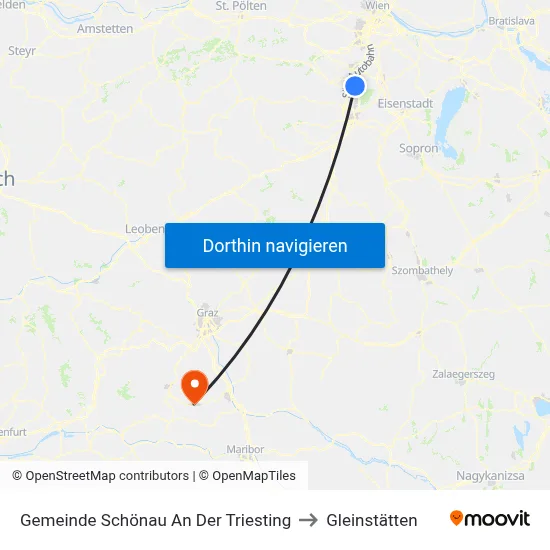 Gemeinde Schönau An Der Triesting to Gleinstätten map