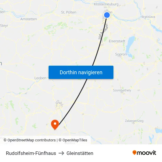 Rudolfsheim-Fünfhaus to Gleinstätten map