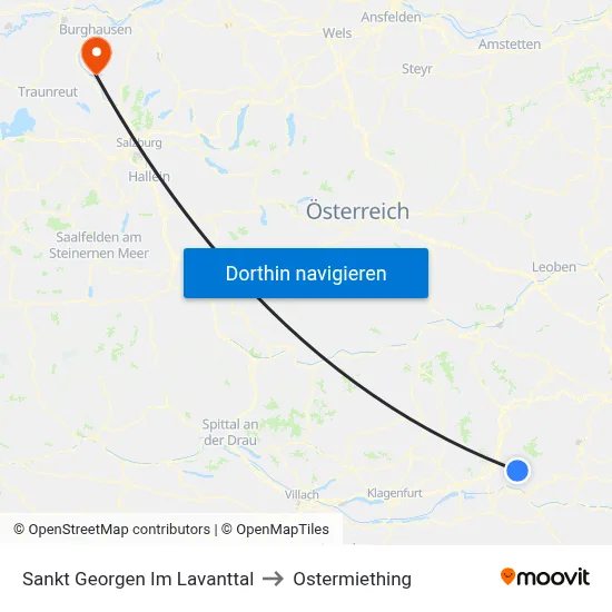 Sankt Georgen Im Lavanttal to Ostermiething map