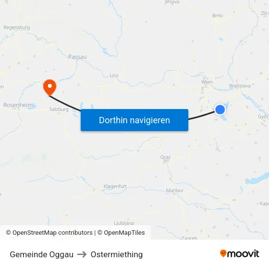 Gemeinde Oggau to Ostermiething map