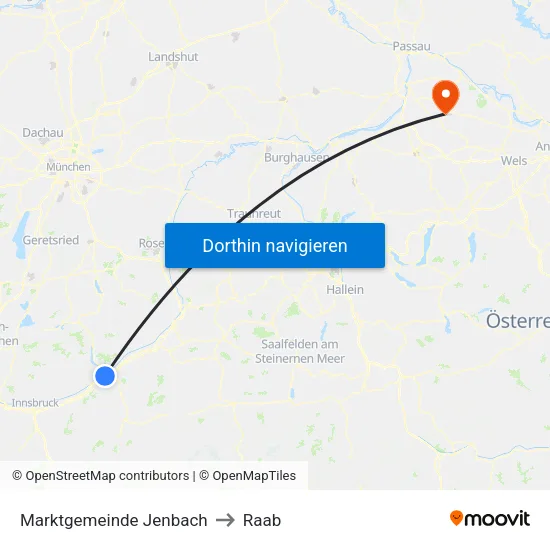Marktgemeinde Jenbach to Raab map