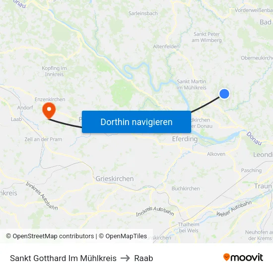 Sankt Gotthard Im Mühlkreis to Raab map